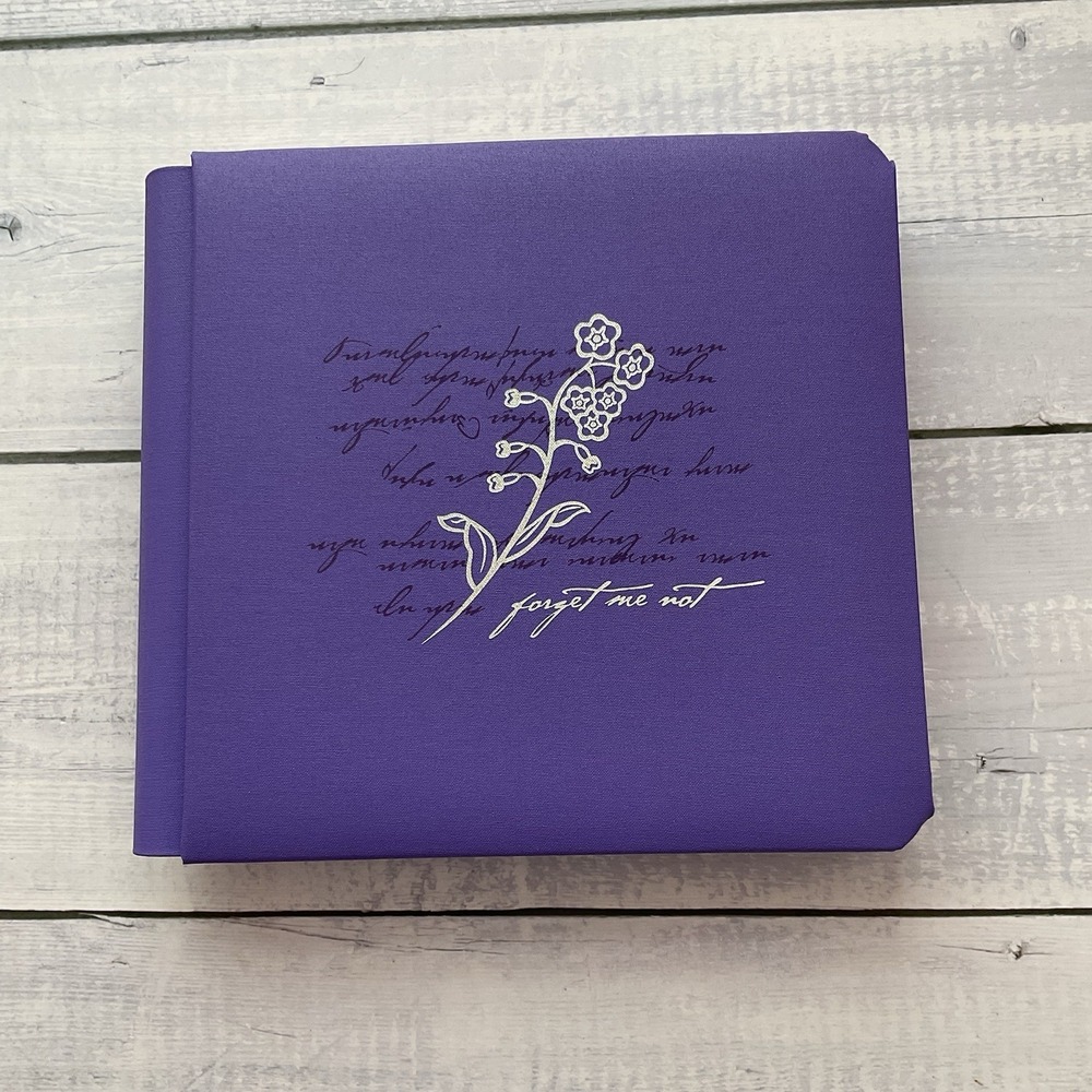 Creative Memories 7x7 Triumph Forget Me Not Album Purple Silver Floral NEW Box